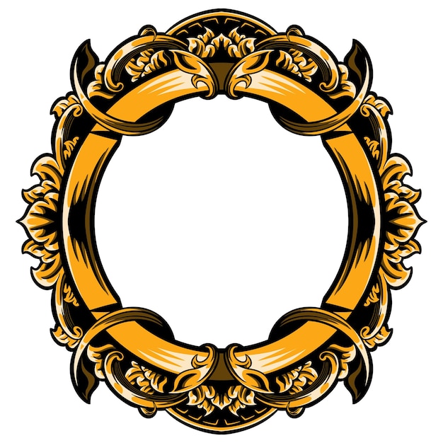 Diseño de marco grabado clásico para boda.