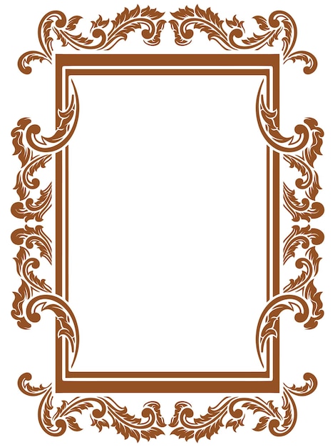 Diseño de marco grabado clásico para boda.