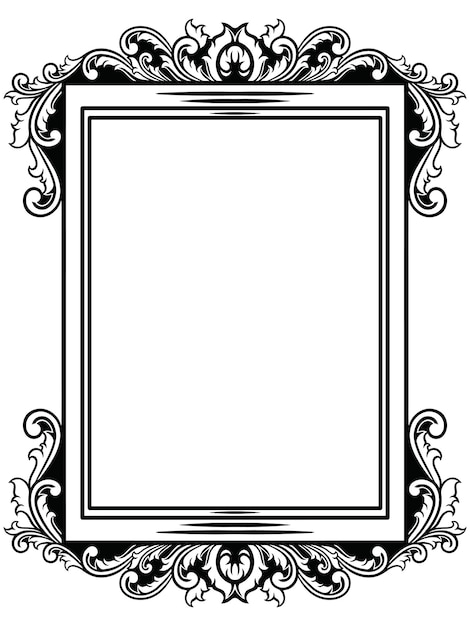 Diseño de marco grabado clásico para boda.