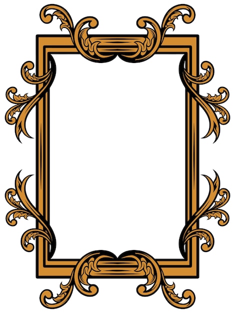 Diseño de marco grabado clásico para boda.