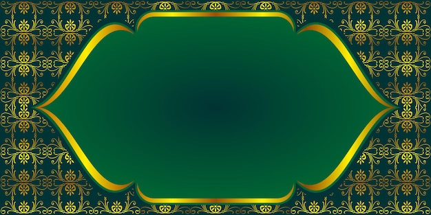 Diseño de marco islámico dorado