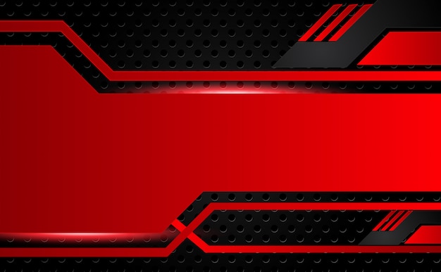 Diseño de marco negro rojo metálico abstracto