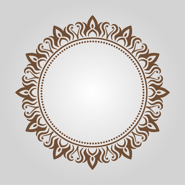 Diseño de marco redondo ornamental para el logotipo y el texto
