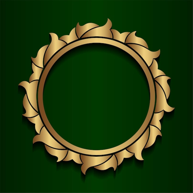 Diseño de marco redondo ornamental para el logotipo y el texto