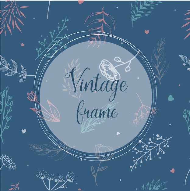 Diseño de marco vintage para invitaciones.
