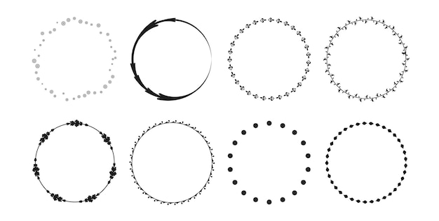 Diseño de marcos redondos Gráficos vectoriales de marcos decorativos