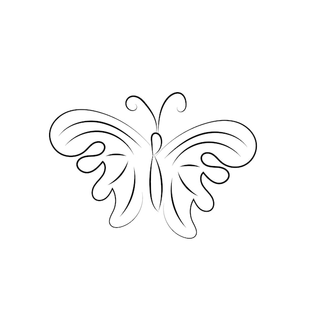 Diseño de mariposa floral a mano.