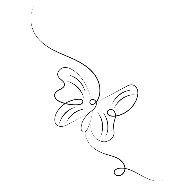 Vector diseño de mariposa floral a mano.