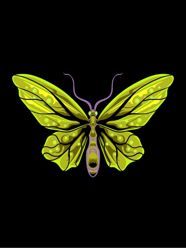 diseño de mariposa con hermosos adornos vectoriales
