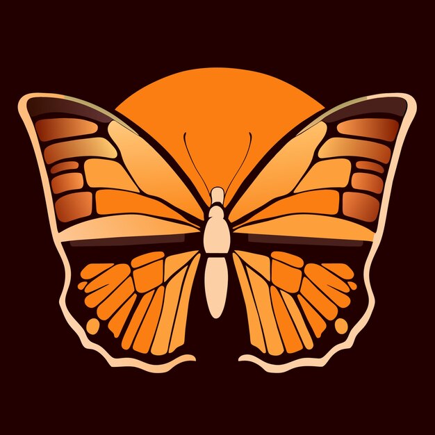 Vector diseño de mariposa monarca para entusiastas de la naturaleza