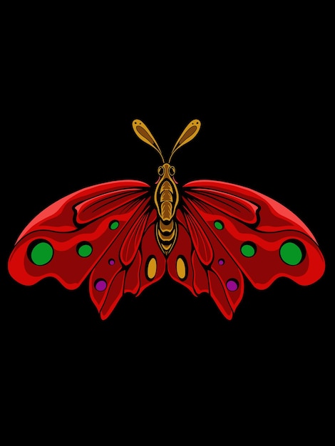 Diseño de mariposa único vectorial con hermosas flores