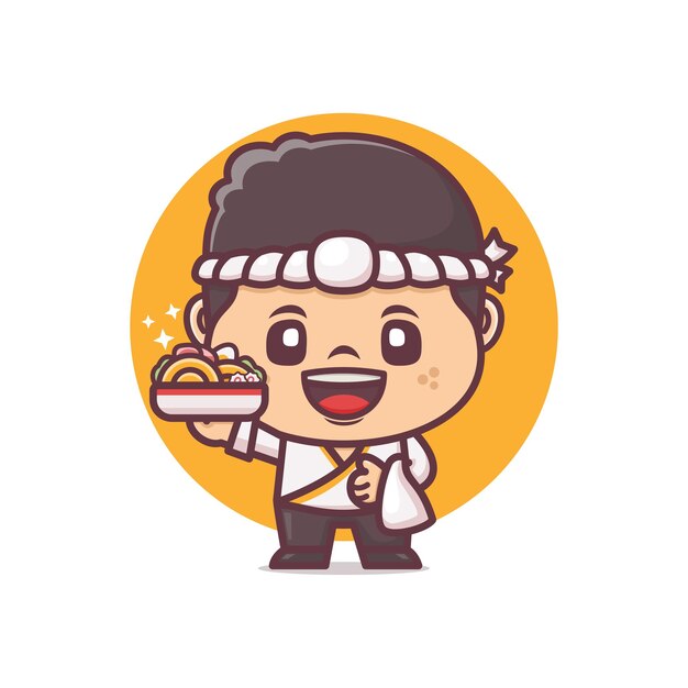 Diseño de la mascota del chef de ramen