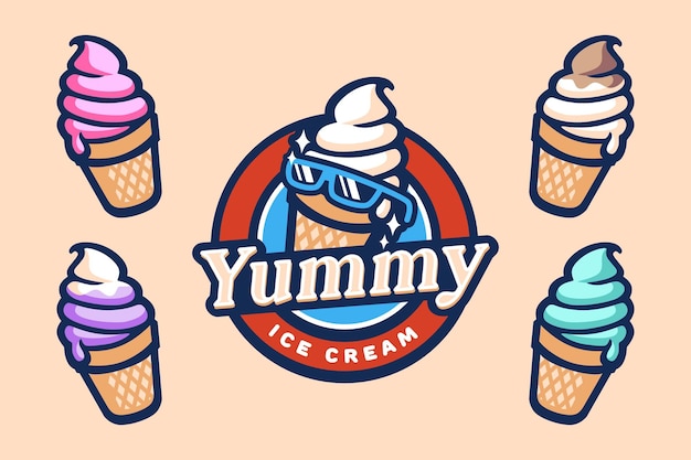 Vector diseño de la mascota del helado delicioso