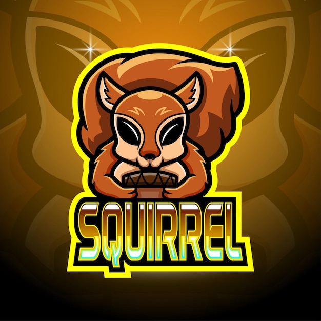 Diseño de mascota con logo de ardilla esport