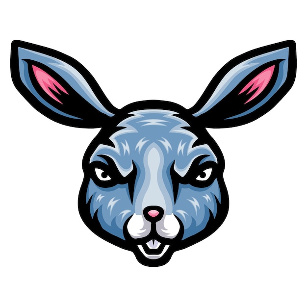 Diseño de mascota con logo de cabeza de conejo