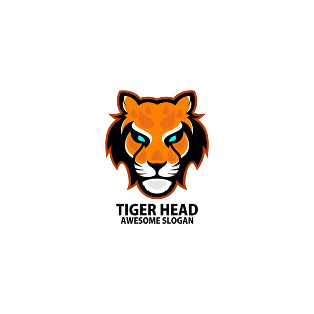 diseño de mascota con logo de cabeza de tigre