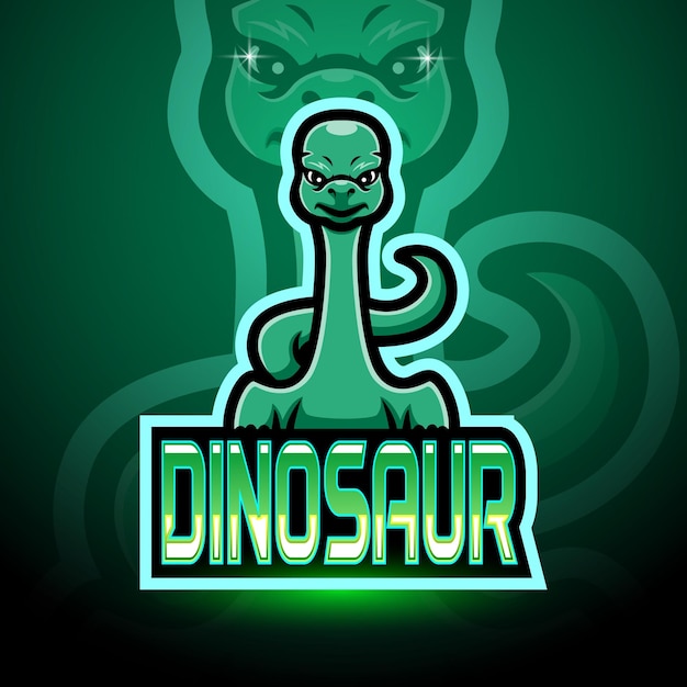 Diseño de mascota con el logo de dino esport.