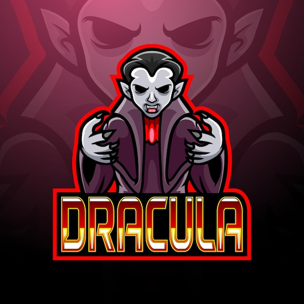 Diseño de la mascota del logo de dracula esport