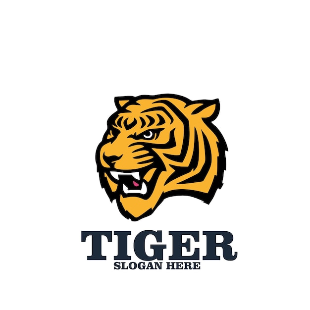 Diseño mascota logo icono carácter tigre