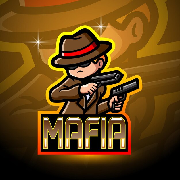 Diseño de la mascota del logo de mafia esport