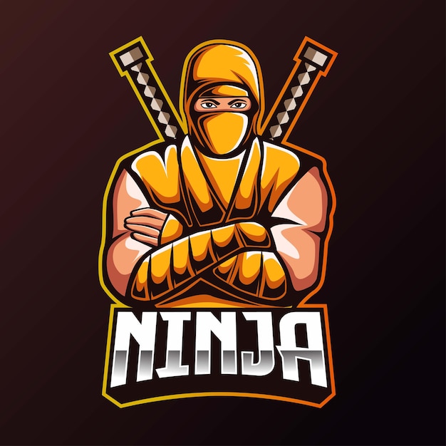 Diseño de mascota con logo ninja esport