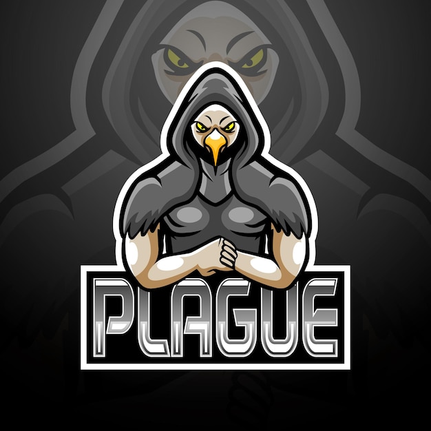 Diseño de mascota con logo de plague esport