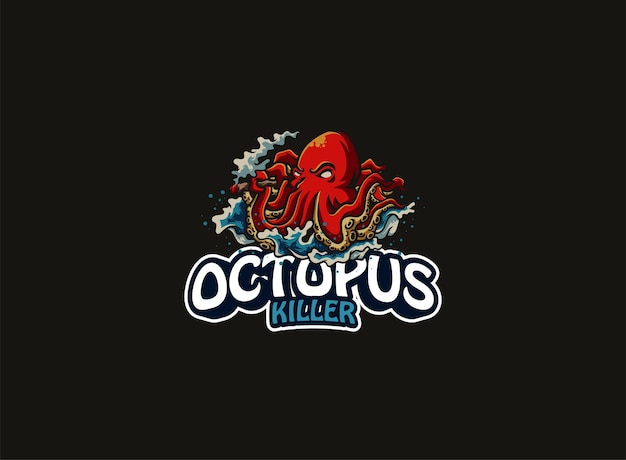 diseño de mascota con logo de pulpo