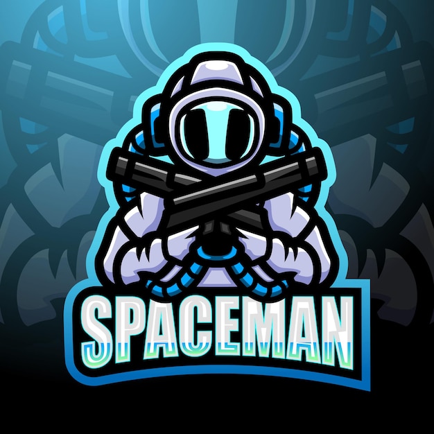 Diseño de la mascota del logo de spaceman esport