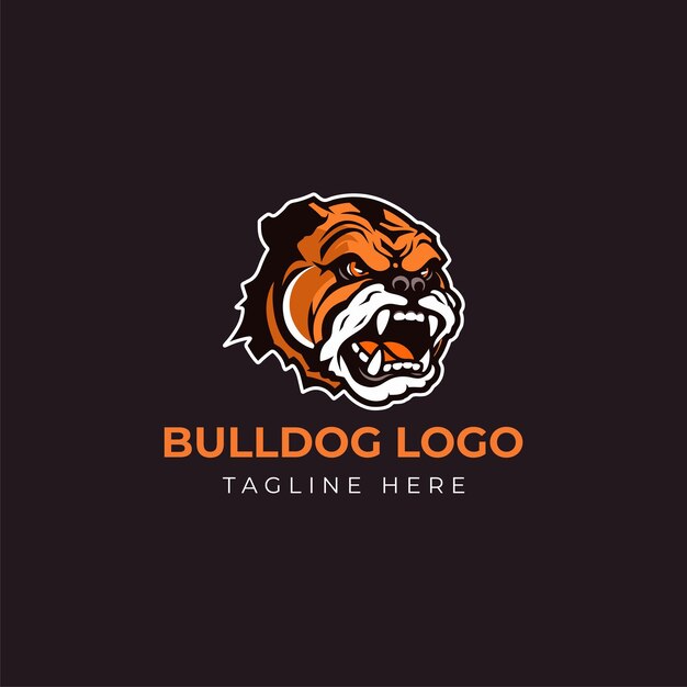 Diseño de la mascota del logotipo del bulldog Forest Spirit Majestic