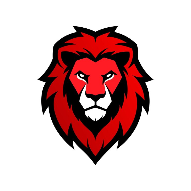 Diseño de la mascota del logotipo de la cabeza de león
