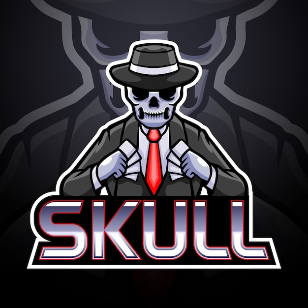Diseño de la mascota del logotipo del cráneo esport