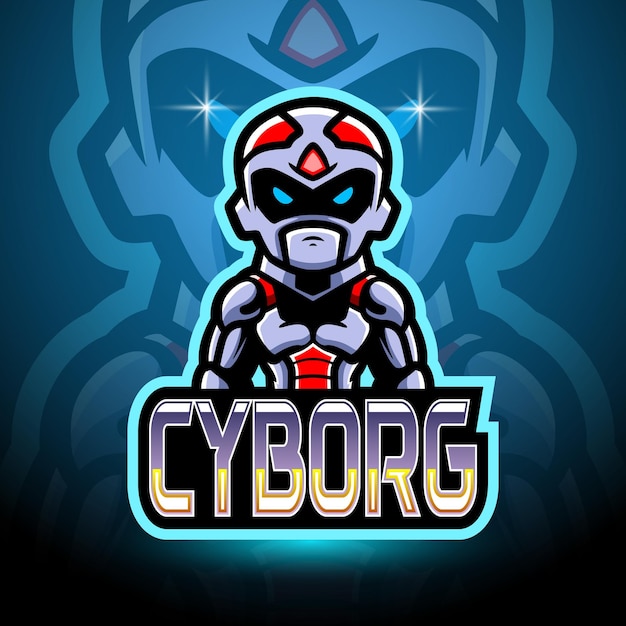 Vector diseño de mascota del logotipo de cyborg esport