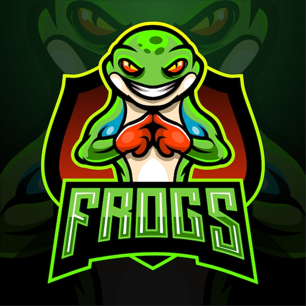 Diseño de la mascota del logotipo de frog esport