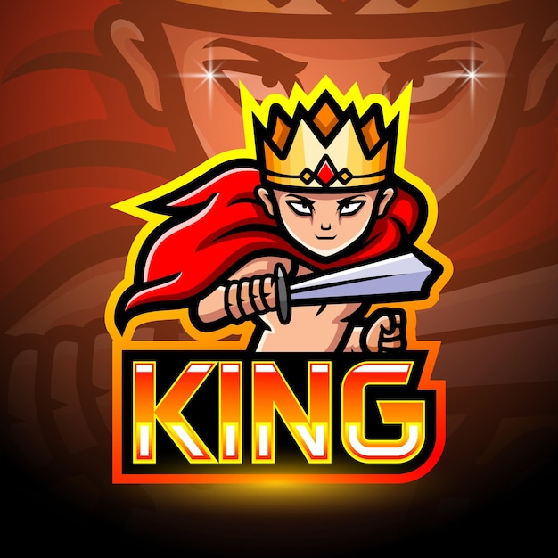 El diseño de la mascota del logotipo de king esport