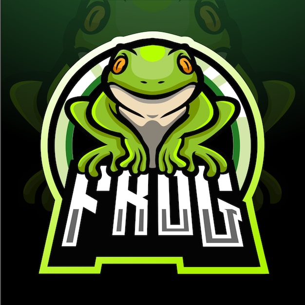 Diseño de mascota de logotipo de rana esport