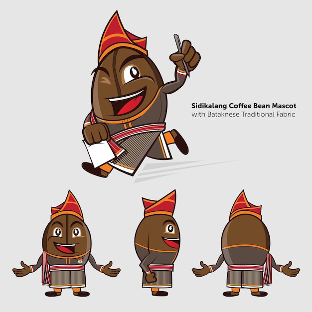 Diseño de la mascota de Sidikalang Kopi Sidikalang