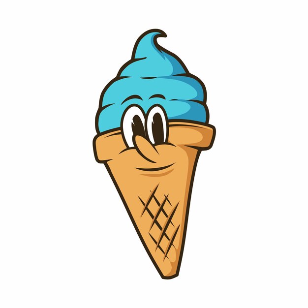 Diseño de la mascota vectorial del helado