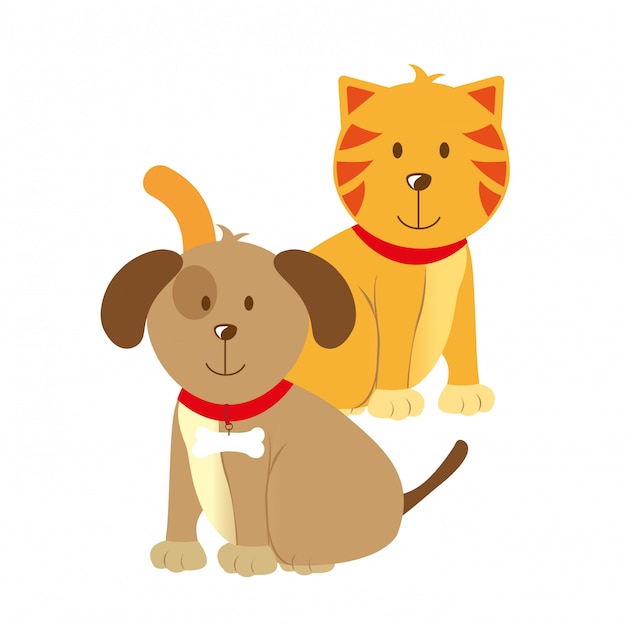 Diseño de mascotas sobre fondo blanco ilustración vectorial