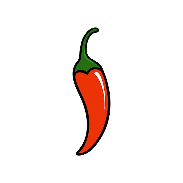 Diseño de material vectorial plano de pimienta de chile aislado sobre un fondo blanco