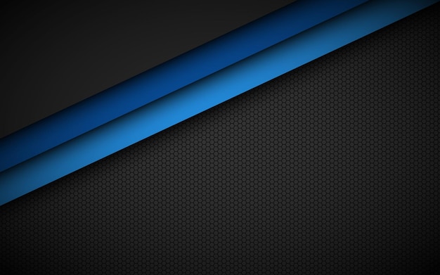 Diseño de materiales modernos en negro y azul con textura poligonal plantilla corporativa con capas superpuestas para su negocio telón de fondo widescreen abstract vectorial