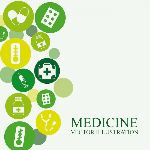 diseño de la medicina sobre fondo blanco ilustración vectorial