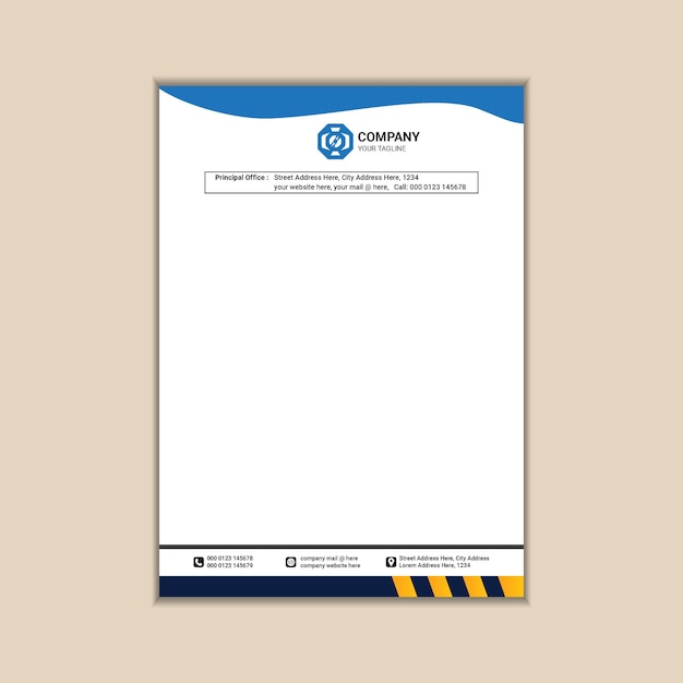 Diseño de membrete comercial minimalista con sangrado
