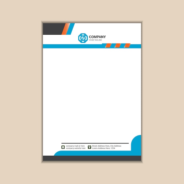 Diseño de membrete comercial moderno y profesional.