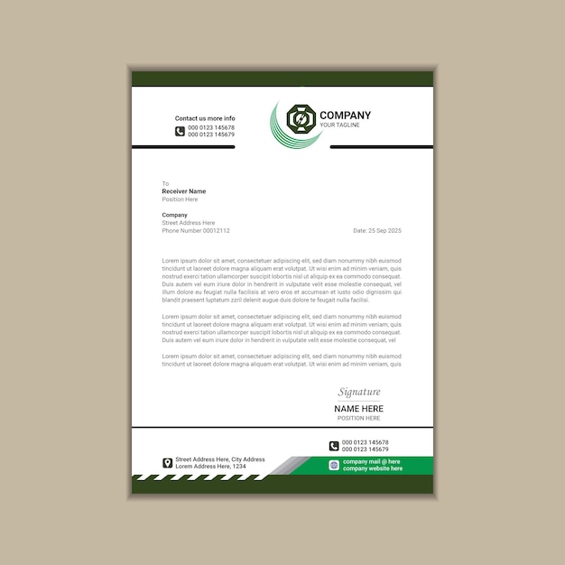 Diseño de membrete corporativo elegante y profesional Un enfoque limpio y simple