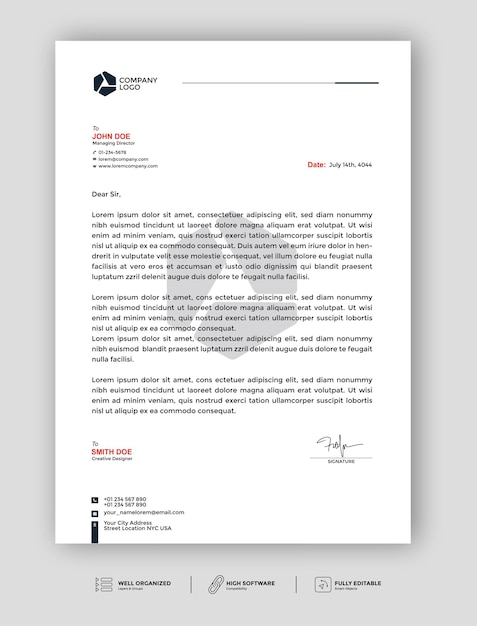 Diseño de membrete corporativo profesional y moderno.