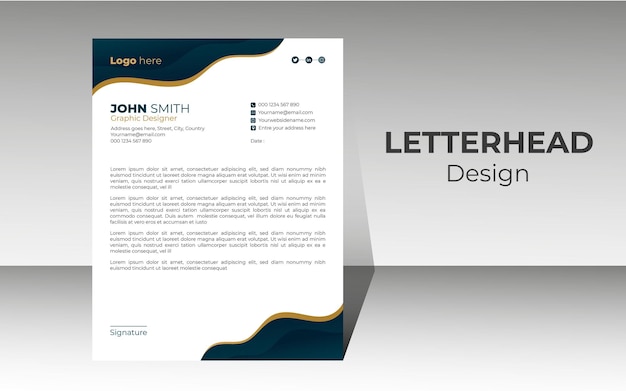 Un diseño de membrete para una empresa.