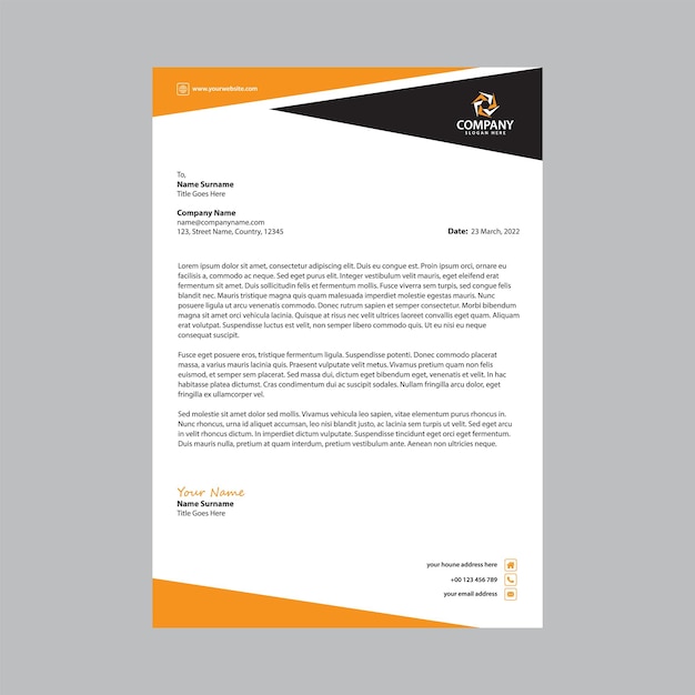 Diseño de membrete empresarial corporativo profesional y moderno.