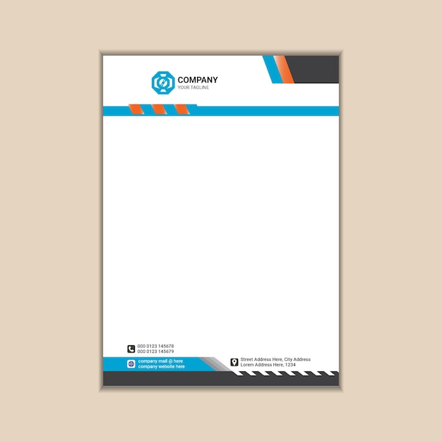 Diseño de membrete limpio y eficiente para profesionales de negocios