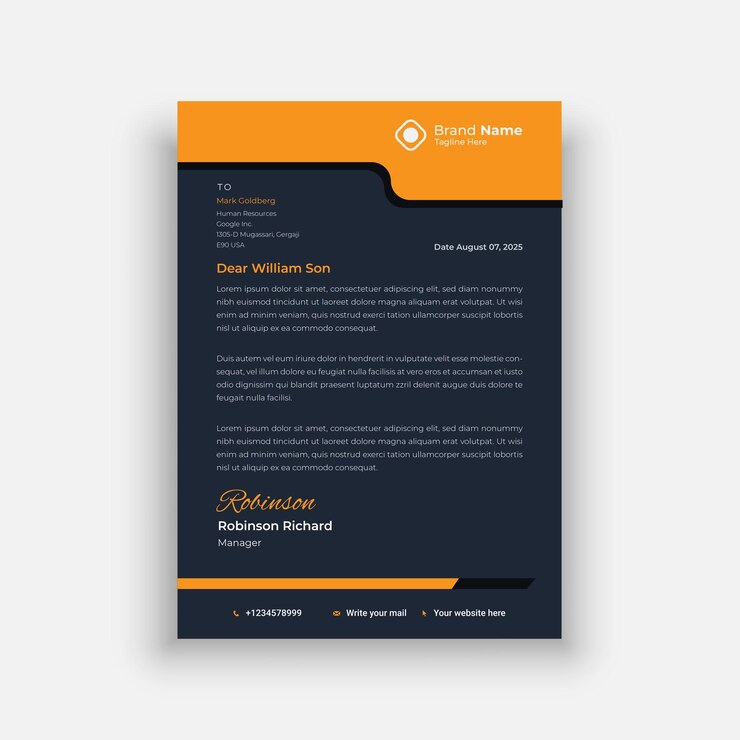 Diseño de membrete de lujo