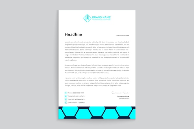 Diseño de membrete médico abstracto